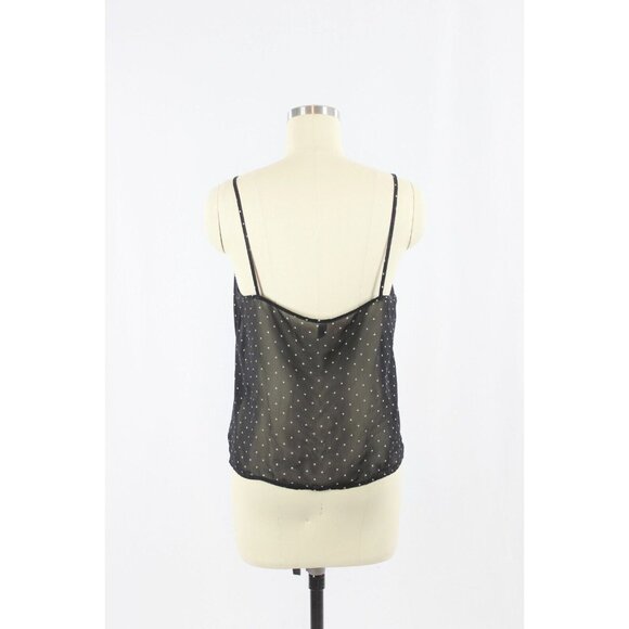 AMERICAN APPAREL Sheer Black Polka Dot Chiffon Camisole Tank Top, Size XS - Picture 3 of 10